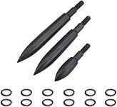 12 pcs Archery Bullet Field Points 100/125/150/200/250/300/350 Grain Arrow Tips Screw in Broadheads Target Shooting Hunting Arrowhead (150 grain, black)