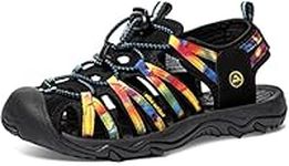 ATIKA Women Athletic Outdoor Sandal, Closed Toe Lightweight Walking Water Shoes, Summer Sport Hiking Sandals, Athena Fiery Night, 4.5 UK