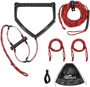 Affordura Wakeboard Rope with Dual Handle – 75ft 4-Section Ski Rope for Water Skiing, Towing, Tubing, Kneeboarding, Watersports – Floating Handles, EVA Grip, 1500 lbs Strength, Storage Bag Included