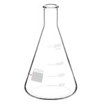 stonylab 1-Pack Glass 2000ml Heavy Wall Narrow Mouth Erlenmeyer Flasks with Heavy Duty Rim, 2 L (2 Liter)