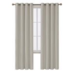 Deconovo Blackout Curtains for Living Room, Room Darkening Curtain Panel for Bedroom, Thermal Insulated Window Curtain, 1 Panel, Light Beige, 52 W x 84 L Inch Long Curtain