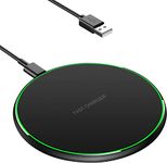 Wireless Charger, 15w Max Fast Qi Wireless Charging Pad for iPhone 11/12/13/14/15/Pro/Pro Max/XS Max/XR/Se,Samsung Galaxy S23/S22/S21S20/S10/S9/Note10/9,HUAWEI Mate RS/40/50/P60 Pro,AirPods 2 etc