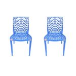 Everest Web Series Cafe/Restaurant/Garden/Home Outdoor Plastic Chair - (Set of 2 Pieces) (Sky Blue)