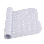 MOONLIGHT20015 Shower Bath Mat Non Slip Anti Mould & Mildew with Strong Suction Cups Grip and Drain Holes Soft Rubber Shower Mats - PVC Bathroom Mat Machine Washable (70x38cm, White)