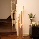 VINCIGANT 9 Arm Candle Holder, Gold Candelabra Pillar Candle Holder for Wedding Home Halloween Christmas Party Decoration