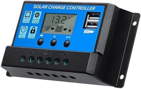 FLYING LION 30A12V/24V Solar Charge Controller PWM Solar Panel Regulator with Adjustable LCD Display Dual USB Port Timer Setting PWM Auto Parameter