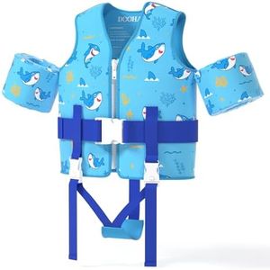 DOOHALO Toddler Swim Vest Kids Swimming Training Vest with Arm Shoulder Float for Boys Girls Suitable for Age 1 to 8 Years 20Ibs - 46Ibs