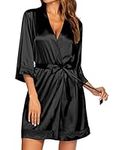 Ekouaer Women's Sexy Satin Bathrobe