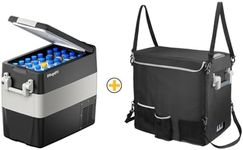 BougeRV 12V Portable Refrigerator 53 Quart Car Freezer Fridge Electric Cooler12V/24V DC 110~240Volt AC for Camping (Included: 53Qt Insulated Cover)