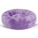 BVAGSS Small Dog Bed,Anti-Anxiety Donut Cuddler Cozy Soft Round Bed,Calming Plush Washable Round Fluffy Pet Cushion Bed for Puppy & Kitten JA037 (20 inch, Gradient Purple)