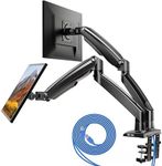 HUANUO Dual Monitor Arm for 13 to 40 Inch, Height Adjustable Monitor Desk Mount for 2 Computer Screens,Gaming Monitor Stand with Clamp/Grommet Base, Each Monitor Arm Hold up to 26.4 lbs