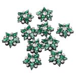 uxcell Handmade Star Beaded Patches, 10Pcs Glass Crystal Rhinestone Appliques Star Patches Appliques for Clothing DIY Sewing Accessories, Emerald Green