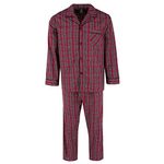 Hanes Men's Big & Tall Broadcloth Long Sleeve Pajama Set, 3XL, Red