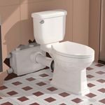 800W Macerating Toilet with Pump For Basement Upflush, High Power Macerator Pump with 2 Outlets/4 Inlets for Laundry Basin Shower Bathtub, Elongated Bowl, 17.7" Tall, Up to 36ft