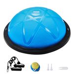 VEVOR Half Exercise Ball Trainer, 23 inch Balance Ball Trainer, 660 lbs Capacity Stability Ball, Yoga Ball with Resistance Bands and Pump, Strength Fitness Ball for Home Gym, Full Body Workouts, Blue