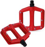 DRBIKE MTB Pedals Mountain Bike Pedals Lightweight Nylon Fiber Bicycle Platform Pedals for BMX MTB Road Fixie 9/16" Red