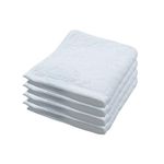 COTFLEX Face Towel Napkin Set, Small Size, 100% Cotton, Brilliant White, 12x12 Inch, Pack of (4)