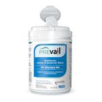 Prevail One-Step Disinfectant Cleaner & Deodorizer Wipes for Veterinary Use, Animal Shelters, Pet Foster Homes, Kennels, Litter Boxes, 160-Wipes, 1-Canister