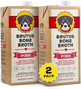 Brutus Bone Broth for Dogs | All Natural | Made in USA | Glucosamine & Chondroitin for Healthy Joints | Human Grade Ingredients | Hydrating Dog Food Topper, Gravy & Treat (Pork)