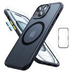 ESR for iPhone 15 Case Set, Translucent Matte Case with Screen Protector, Compatible with MagSafe, Military-Grade Protection, Classic Series, Frosted Black