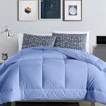 MammaYo Razzai Down Alternative Soft Quilted 300 GSM All Weather Comforter (90" x 90" Inches/228cm x 228cm) - Queen Size Comforters|Sky Blue