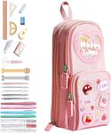 MANAKI ENTERPRISE Cartoon Theme Pencil Case - 3D EVA Pencil Case Pouch, Multipurpose Zipper Pencil Case for Kids, Pen and Pencil Bag for School Kids, Girls, Stationery Storage Box (Happy Time Pink)