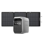 EF ECOFLOW Solar Generator DELTA 3 Plus with 160W Solar Panel, LFP (LiFePO4) Battery, Fast Charging, Safe Home Battery Backup, Portable Power Station for Emergency, Camping & RVs