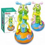 Dancing Saxophone Caterpillar, Children's Electric Caterpillar Saxophone Toys, Battery Powered Baby Sensory Musical Toys with Music and LED Lights, for Toddlers, Random Color (Battery Not Included)