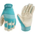 Wells Lamont Women's Hybrid Work/Gardening Gloves | Water-Resistant HydraHyde Leather | Large (3204L)