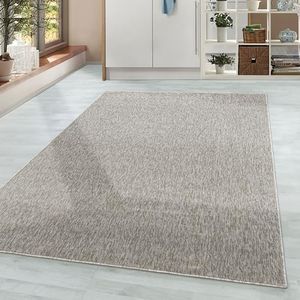 HomebyHome Alfombra Pila Corta Diseño Moteado Liso Sala de Estar Suave Rectangular, Color:Beige, Tamaño:80x150 cm