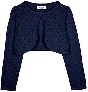 Bolerose Ragazze Manica Lunga Bolero in Maglia a Punta Bambini Cardigan (Blu Mezzanotte, 7-8 Anni)