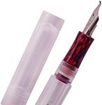 Majohn C1 Fouintain Pen Bent Nib, Fine to Broad Size, Eyedropper and Converter Filling, Transparent Acrylic Mini Pocket Fude Pen