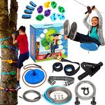 Hyponix Sporting Zip Lines for Kids and Adults Outdoor up to 350 Lbs - 200 ft - 15 Minute Quick Setup Kit - 100% Rust Proof | Zipline for Backyard Kids and Adults | Zipline Kits for Backyard