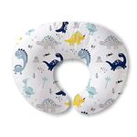 Plushii Nursing Pillow and Positioner, Breastfeeding, Bottle Feeding,Microfiber Baby Sitting Support with Removable Ultra Soft Cover, Tummy Time Support for Baby Boys, Blue Dinosaur