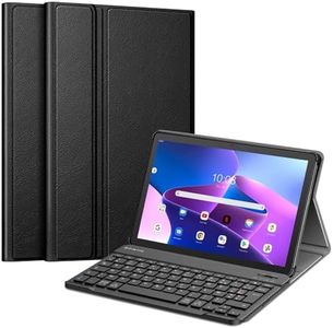 FINTIE Clavier pour Lenovo Tab M10 (3rd Gen) 10.1 Pouces 2022 (TB328) - [AZERTY Français] Housse Fine Multiposition, Bluetooth sans Fil Clavier pour Lenovo Tab M10 3ème Génération 10.1", Noir