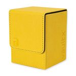 Vault X Premium Exo-Tec Deck Box - Large Size for 80+ Sleeved Cards - PVC Free Card Holder for TCG (Yellow)