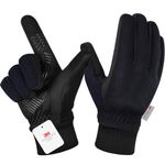 BIKINGMOREOK Winter Gloves for Men Women,-10°F 3M Thinsulate Thermal Gloves Coldproof Touchscreen Warm Gloves,Anti-Slip Road Bike Cycling Gloves for Skiing Cycling Running Hiking Driving-Black-L