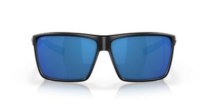 Costa Del Mar Men's Rincon Sunglasses, Matte Black/Blue Mirrored 580p, 63 mm