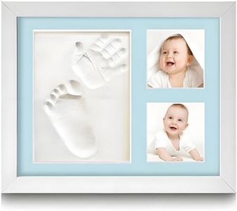Hzorille Baby Hand and Footprint Kit, Clay Handprint Keepsake Frame, Newborn Keepsake Photo Frame, Nursery Picture Hanging pictures, Newborn essentials, Personalized New Mom Gifts (white)