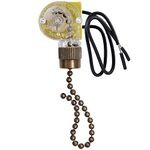 Akahttbn Ceiling Fan Switch Zing Ear ZE-109,Two-Wire On-Off Light Switch for Hunter Ceiling Fans Lamp and Wall Lights Replacement (Bronze Pull Chain)