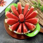 Extra Large Watermelon Slicer Cutter, Stainless Steel Melon Round Fruit Vegetable Quickly Cutting Tools Kitchen Gadget Peeler Corer for Cantaloupe Melon,Pineapple