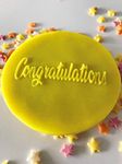 Congratulations Embosser Stamp. Food Safe Acrylic Icing Fondant Cookie Embosser Stamp. Biscuit decoration for cake makers.