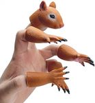 Animal Squirrel Finger Toys Hand Puppet Novelty Animal Tiny Handy Doll Props Plaything Gift for Kids Birthday Party Cosplay Performance Latex Soft Odourless