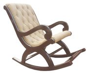 DESIGNER LIBRARY- Rocking Chair for Living Room, Dining Room, Bedroom, Nursery, Office, Guest Room | Fancy Chairs for Living Room (Cream)