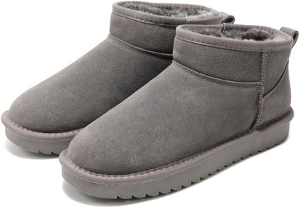 Project Cloud 100% Genuine Suede Ankle Boots for Women - Water Resistant Winter Boots for Women - Memory Foam Insole Trending Shoes for Women - Comfortable Women's Ankle Boots (Hippy, Grey, 10)
