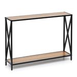 Livzing Wooden 2 Tier Console Table with Storage Shelf Multipurpose Rectangle Narrow-Slim-Sofa-Foyer-End-Porch-Wall Side Entrance Table for Home, Entryway, Hallway, Bedroom & Living Room(Maple)