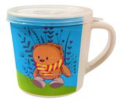 FunBlast Milk Mug for Kids – Cartoon Design BPA Free Mug with Lid for Kids, Bamboo Fiber Cup/Mug for Kids & Toddlers, Milk Mug for Kids with Handle and Lid – 260 ML (Teddy)