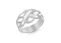 Tuscany Silver Women's Sterling Silver 4 Band Puzzle Ring - Size N