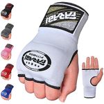 Farabi Kids Junior Inner Hand Wraps Gloves Easy Gel Padded Boxing Wraps with Wrist Wraps Pair (White)