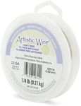 Artistic Wire, 22 Gauge Silver Plated Tarnish Resistant Colored Copper Craft Wire, Tarnish Resistant Silver, 125 ft